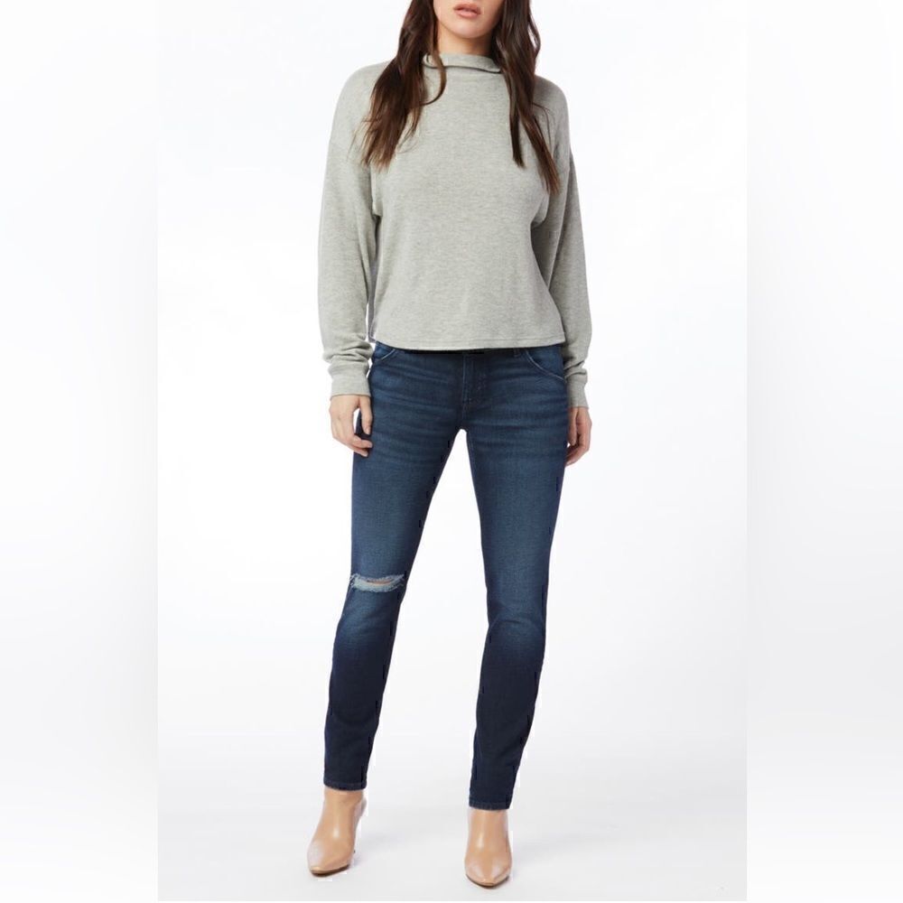 Hudson Distressed Krista Ankle Skinny Jeans Dark Wash Size 25